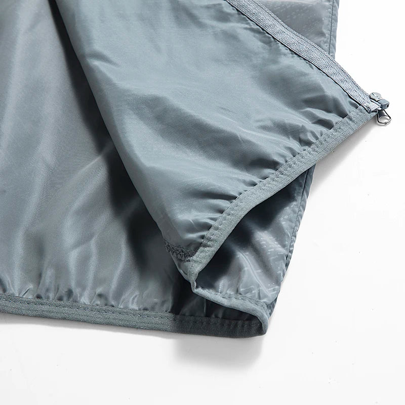 Hooded Long Sleeve Full Zip Outdoor Hiking Jacket with Pockets