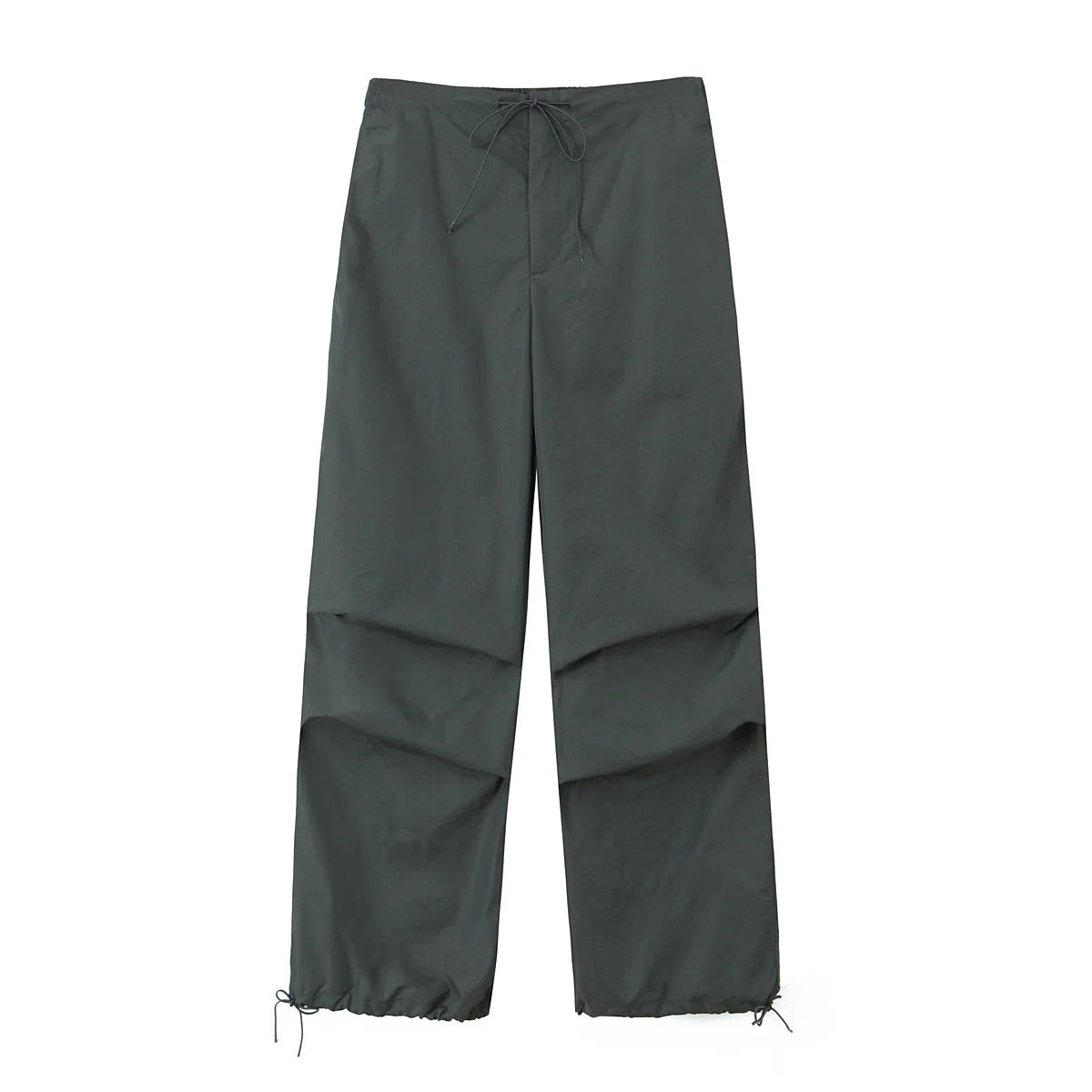 Women's Parachute Cargo Pants with Drawstring Waist and Adjustable Cuffs