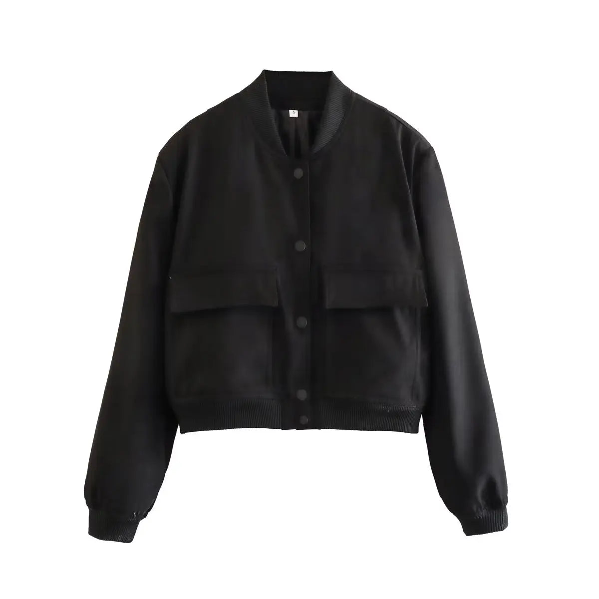 Women's V-Neck Button-Front Bomber Jacket