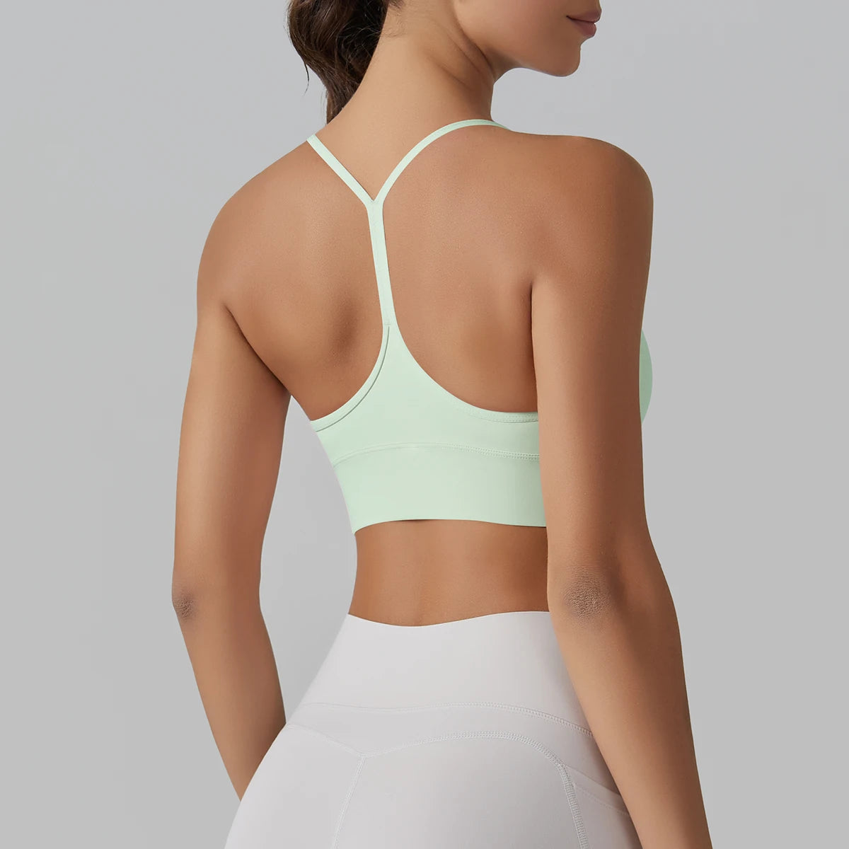 Women's Nylon Blend Y Back Sports Bra with a Fitted Stretch Shape