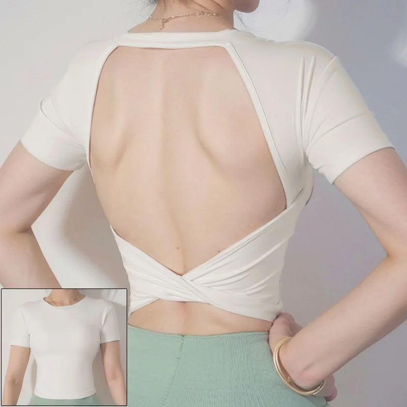 Women's Open-Back Long-Sleeve Workout Top