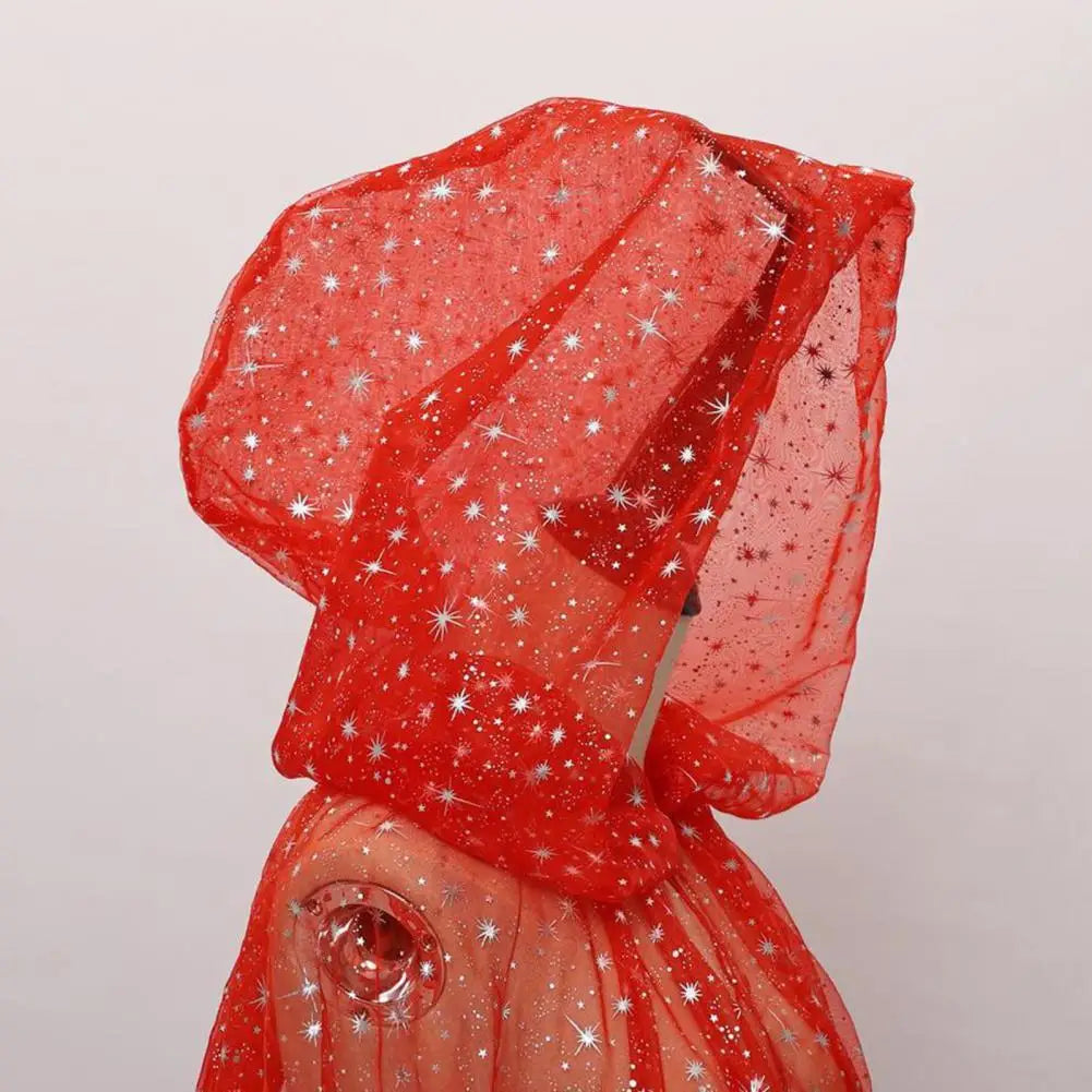 Sheer Hooded Long Train Cape for Layering over Outfits