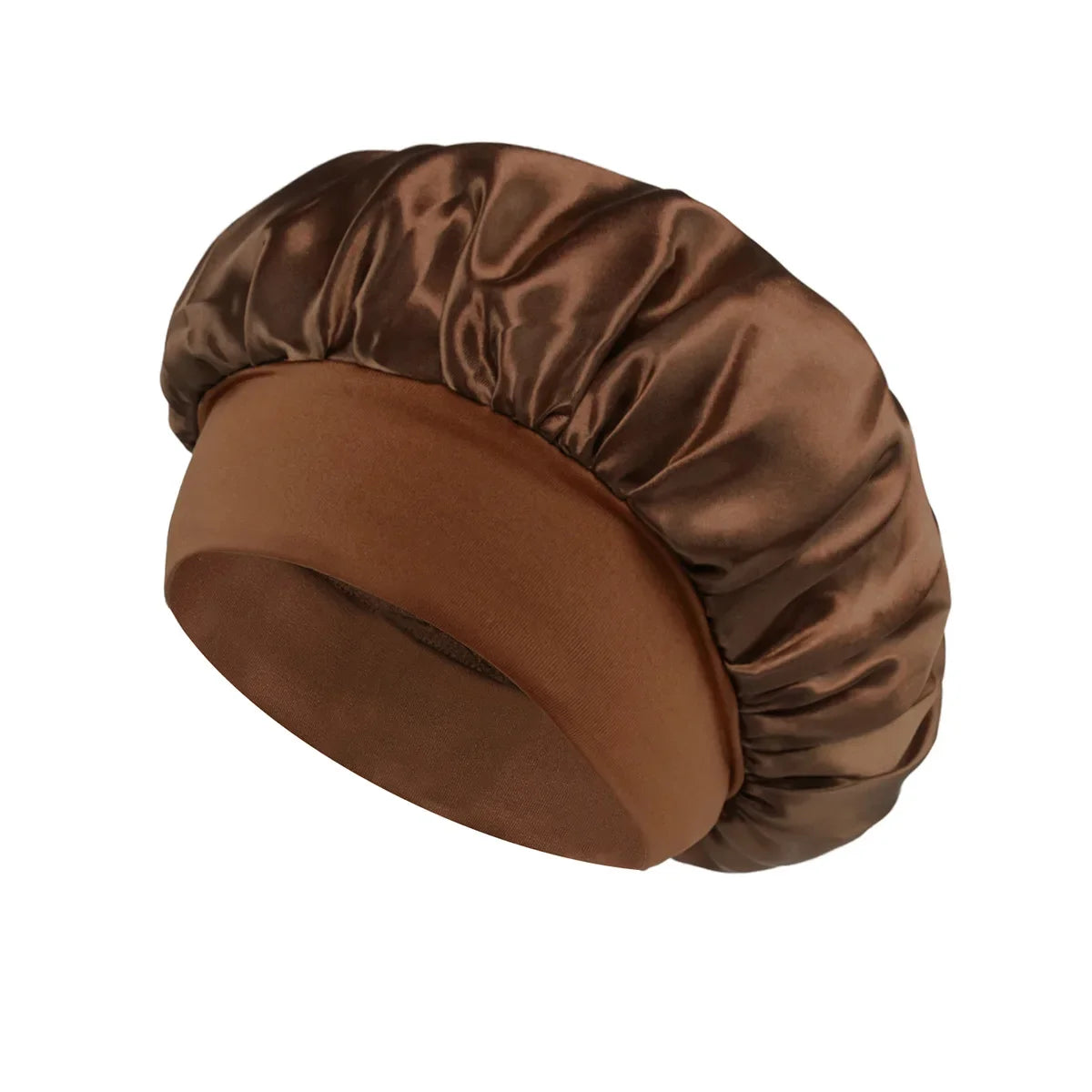 Women's Satin Sleep Bonnet with Wide Elastic Band and Color Options