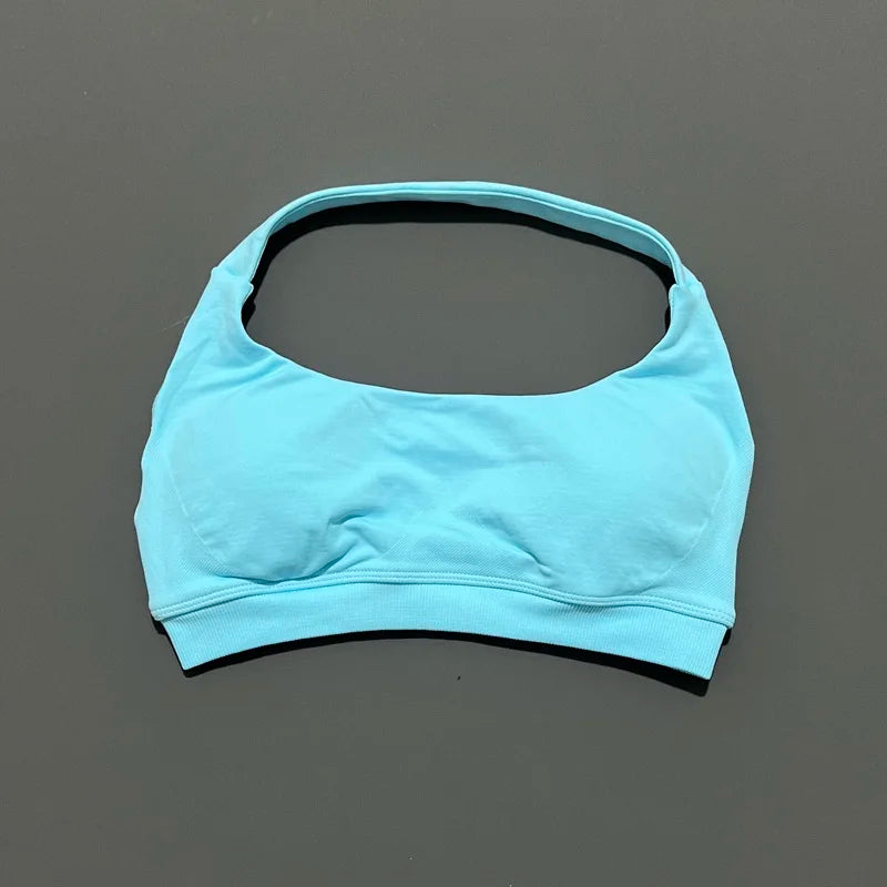 Women's Ruched Halter Neck Sports Bra