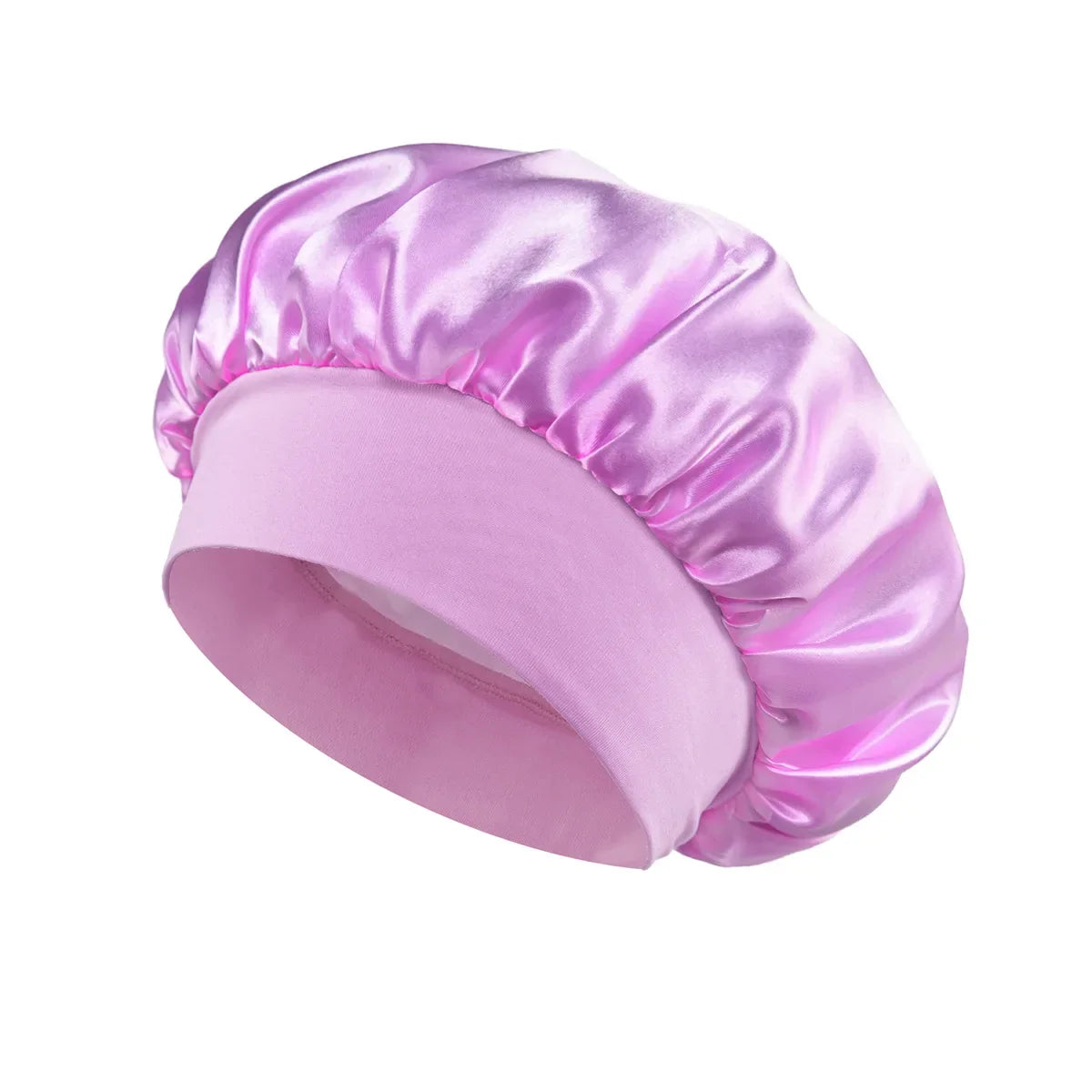 Women's Satin Sleep Bonnet with Wide Elastic Band and Color Options