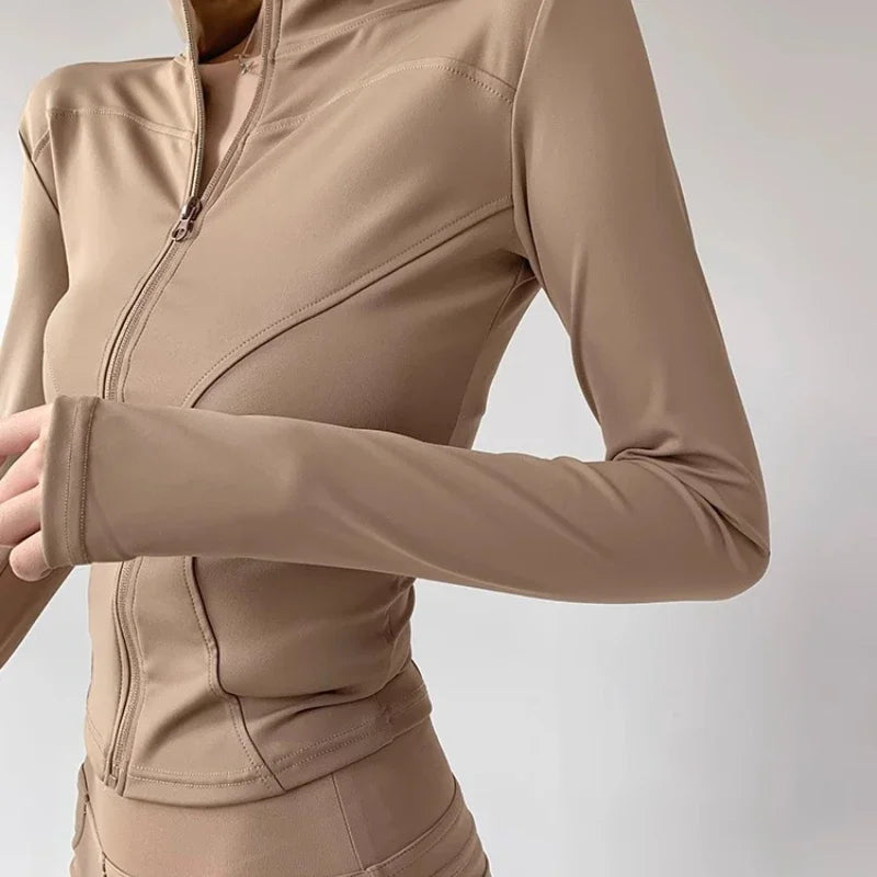 Slim-Fit Long-Sleeve Zip-Front Yoga Jacket