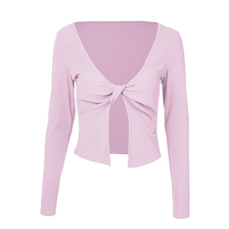 Women's Twist-Front Long-Sleeve Workout Top
