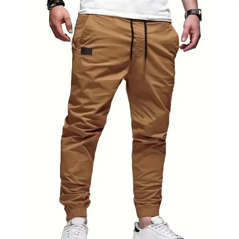 Men's Multi Pocket Drawstring Waist Casual Cargo Pants