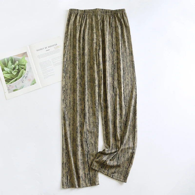 Men's Patterned Elastic Waist Straight Leg Pajama Lounge Pants
