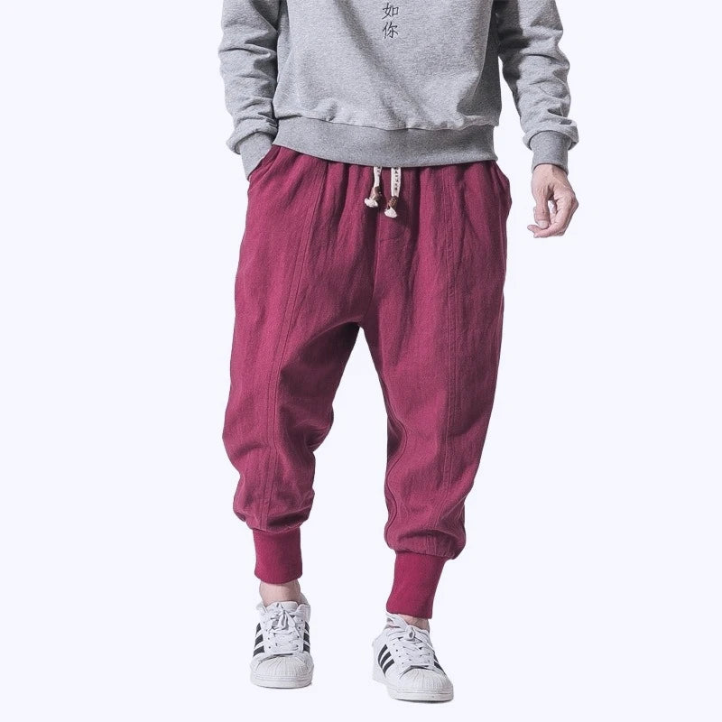 Men's Elastic Waist Loose Fit Casual Pants For Everyday Wear