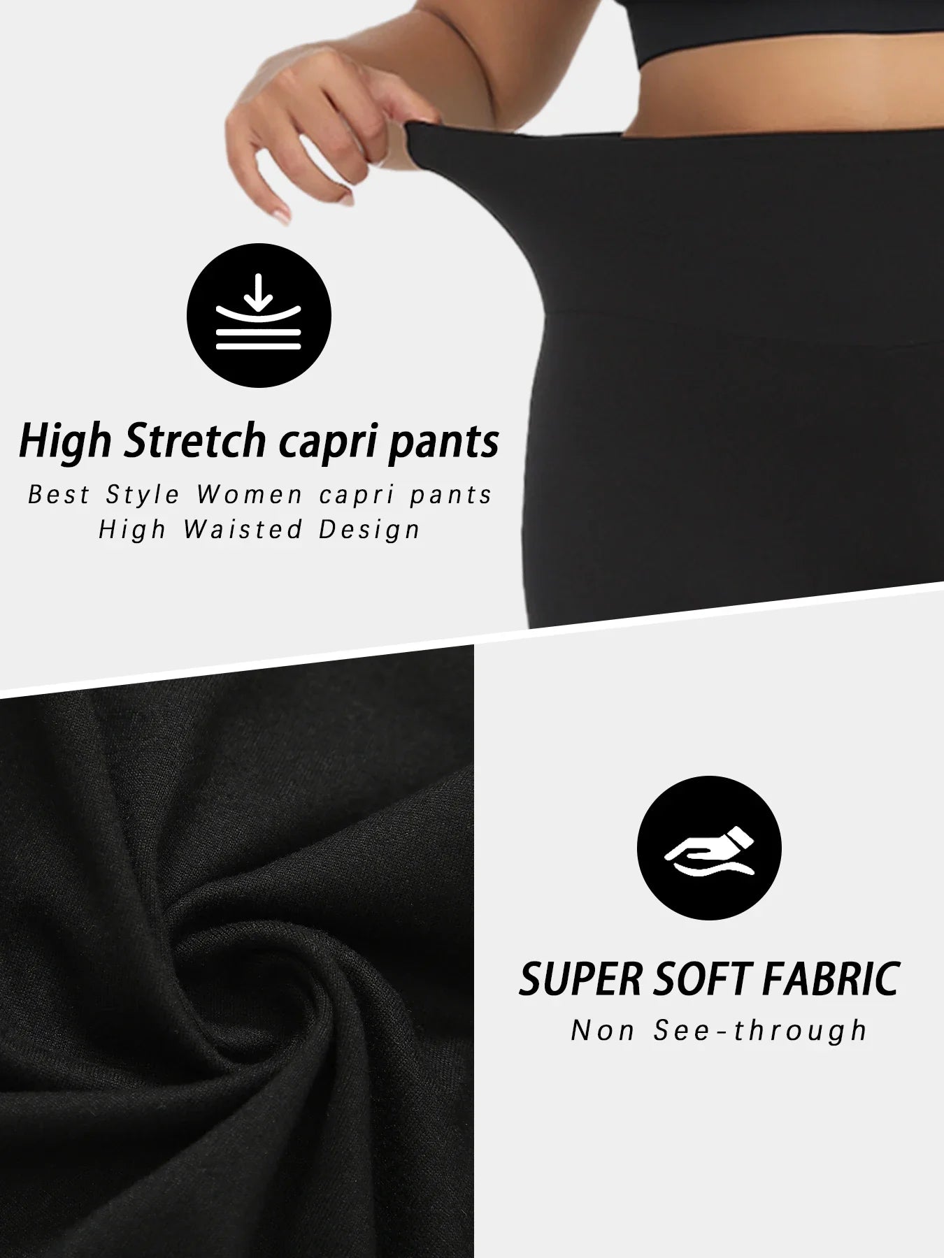 Women's High Waist Capri Leggings For Workout Outfits