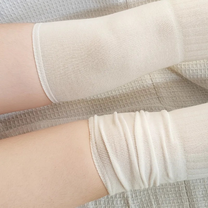 Solid Thigh High Socks with Long Knit Styling