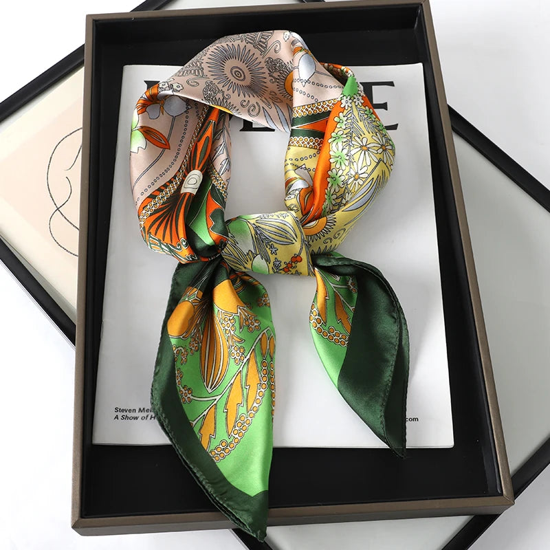 Floral Print Large Square Scarf for Draped Wrap Styling