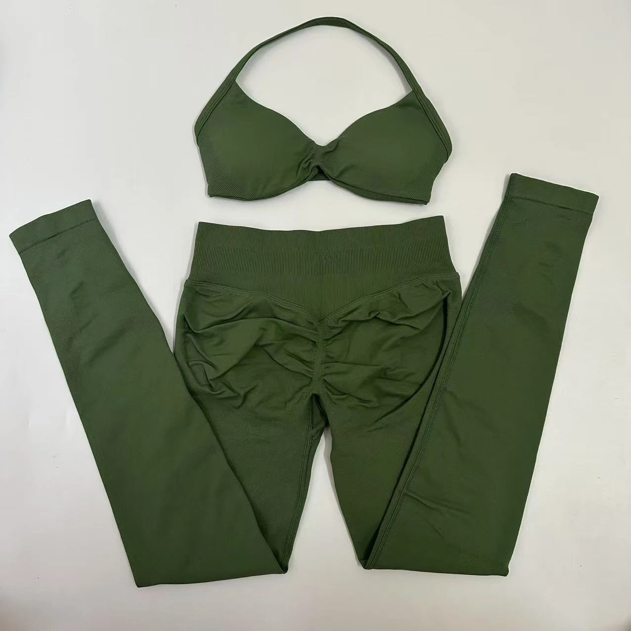 Women's Strappy Bra And Leggings Yoga Set For Workout Outfits