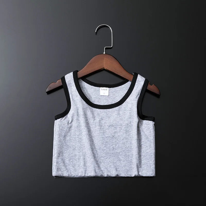 Pullover Chest Binder Shapewear with Sleeveless Design and a Cropped Underlayer Shape