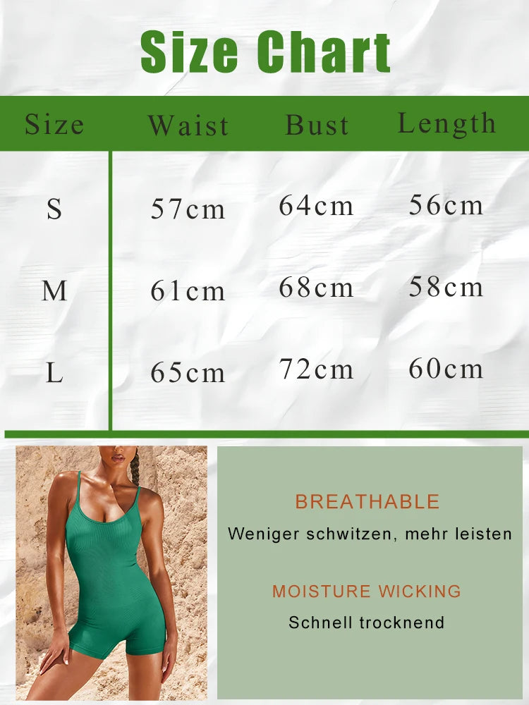 Women's Thin Strap Nylon Blend Workout Romper with Fitted Short Legs