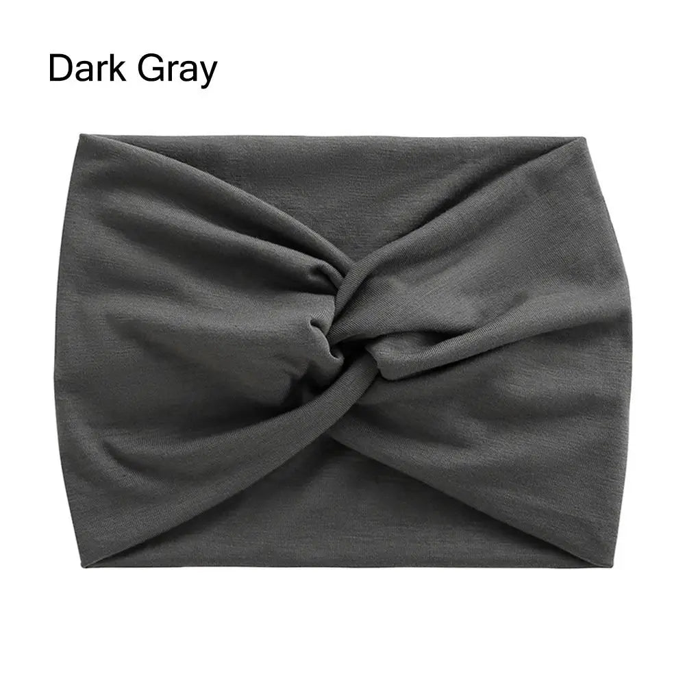 Wide Twist Front Fabric Headband in Solid and Printed Styles