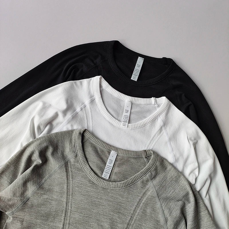 Women's Crew Neck Fitted Long Sleeve T-shirt For Workout Outfits