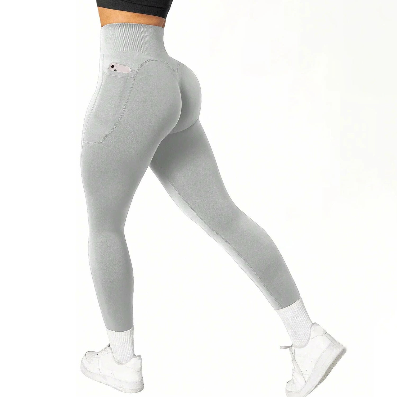 Women's Textured Side Pocket Panelled Capri Leggings For Workout Outfits