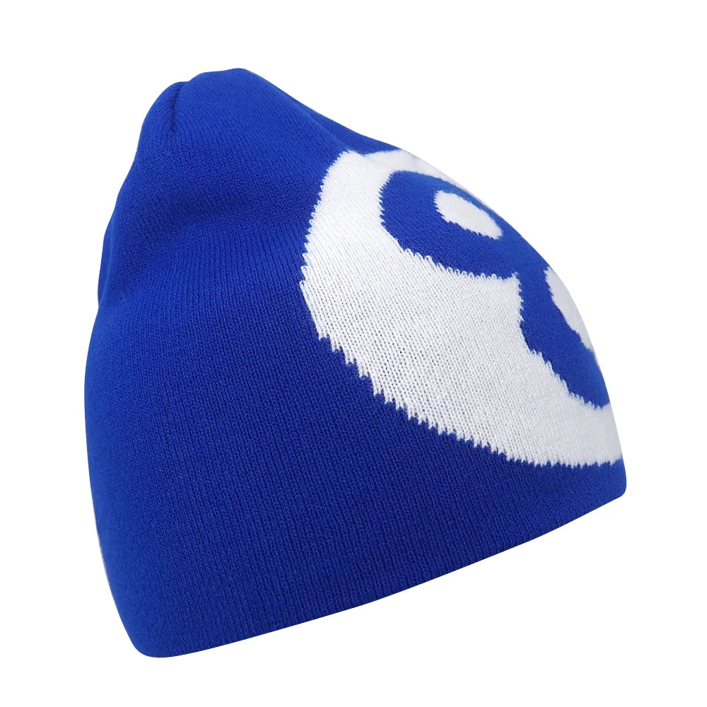 Graphic Knit Beanie with Letter and Pattern Style Options