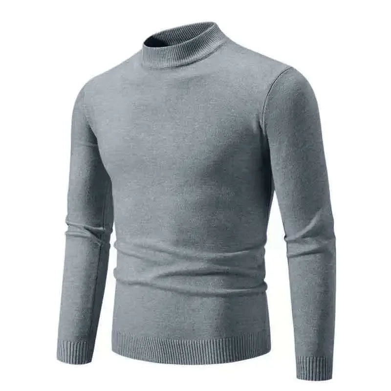 Men's Mock Neck Long Sleeve Knit Sweater