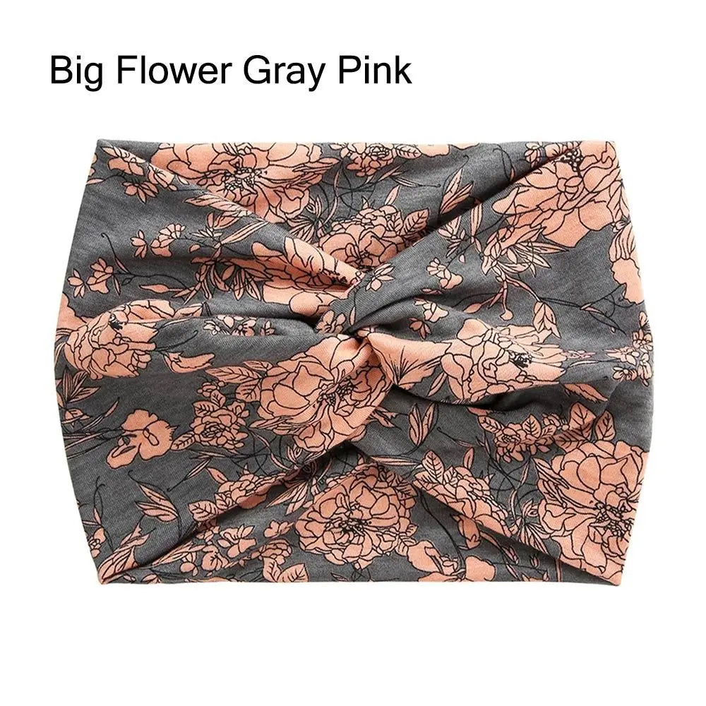Wide Twist Front Fabric Headband in Solid and Printed Styles