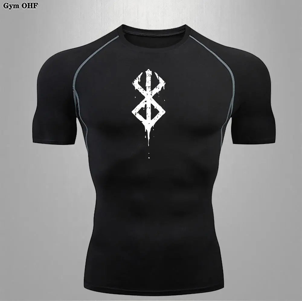 Fitted Crew Neck Short Sleeve Compression T Shirt