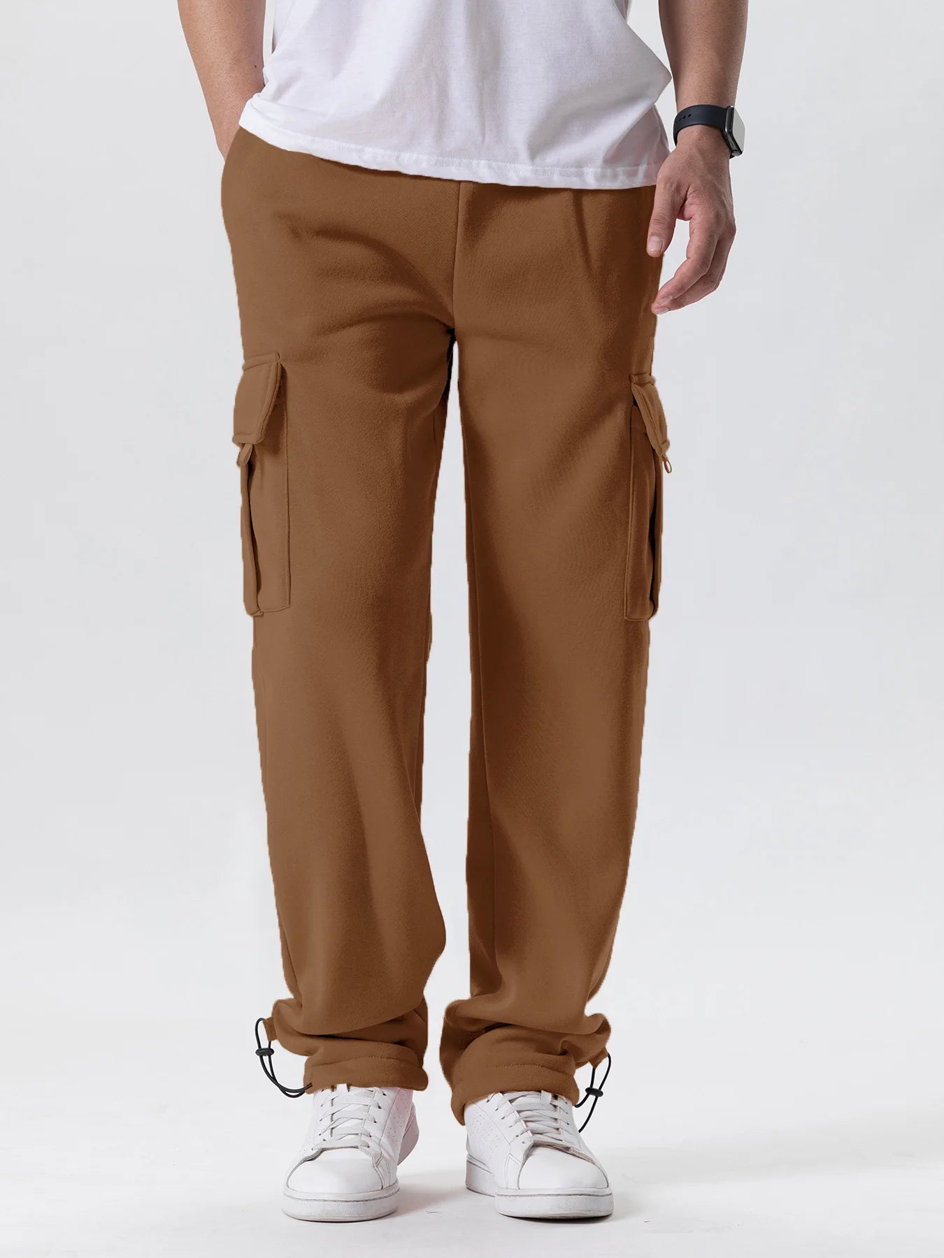 Men's Loose Straight-Leg Drawstring Cargo Pants