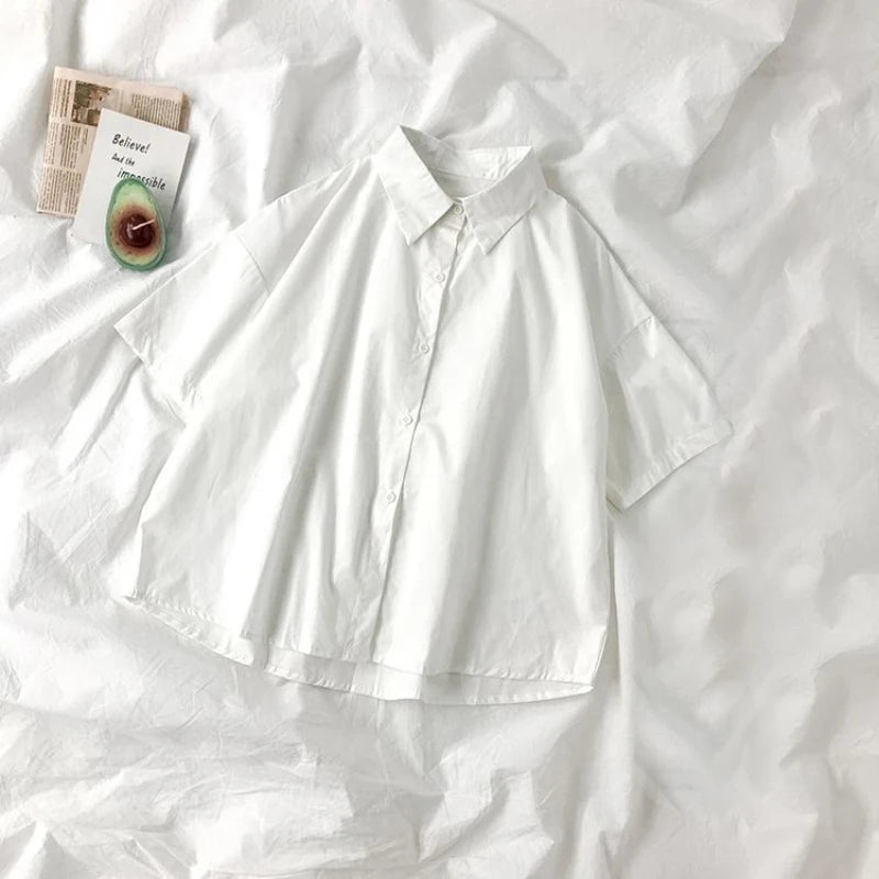 Women's Collared Half Sleeve Shirt with Tie and Bottom Options