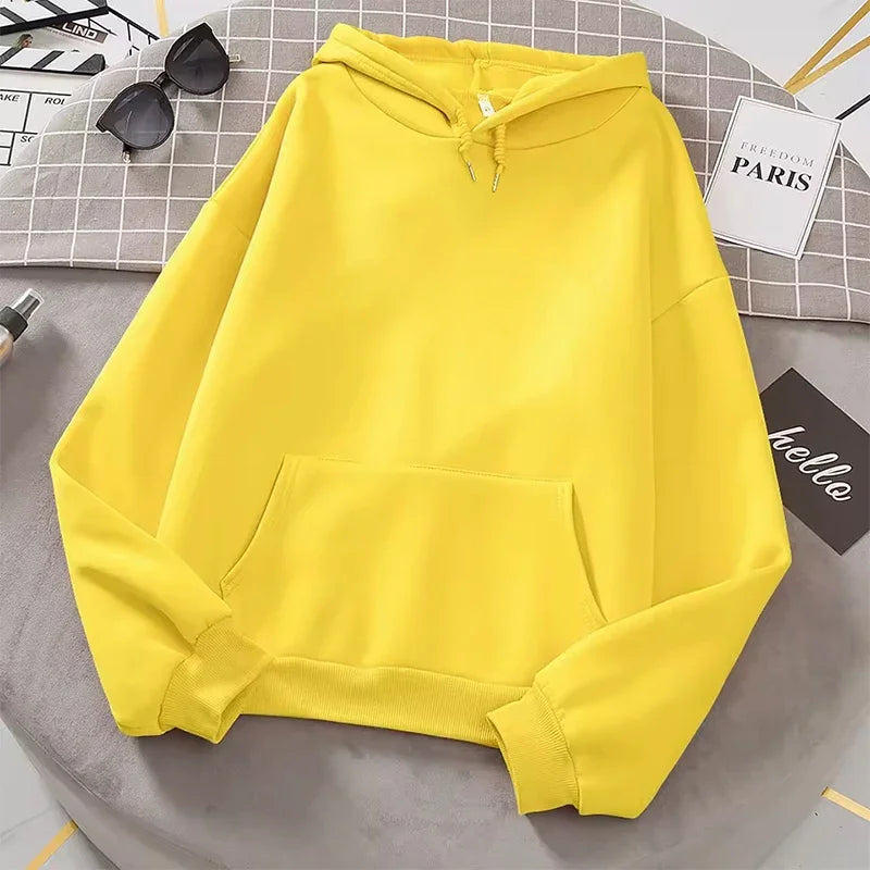 Long Sleeve Casual Hooded Sweatshirt with Relaxed Streetwear Styling