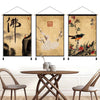 Chinese Style Buddhist Zen Wall Art Poster Ink Painting Landscape Canvas Painting Living Room Wood Scroll Wall Hanging Decor