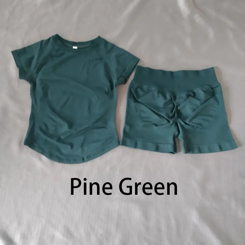 Women's Tee And Shorts Yoga Set For Workout Outfits