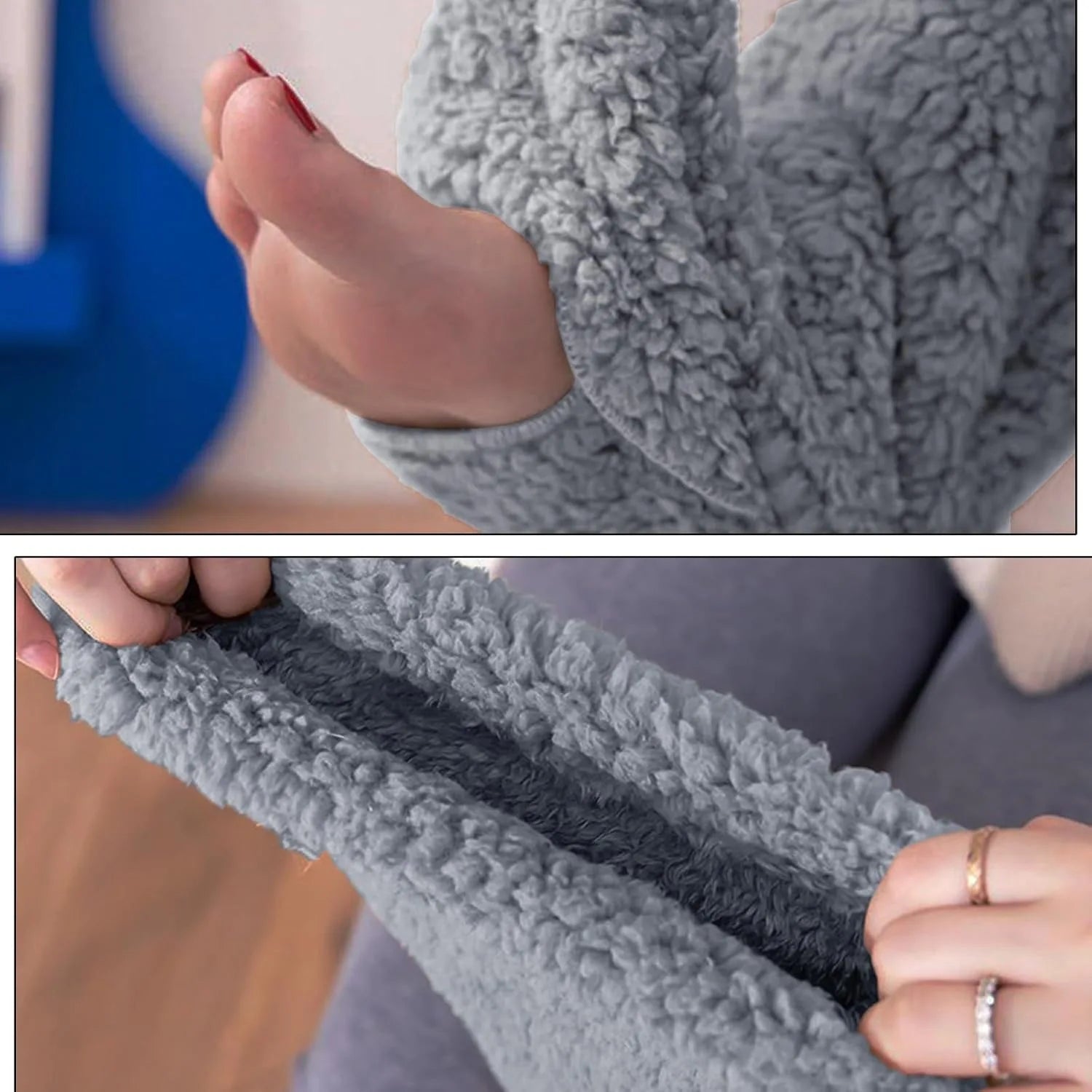 Plush Thigh High Socks with Long Footed Shape