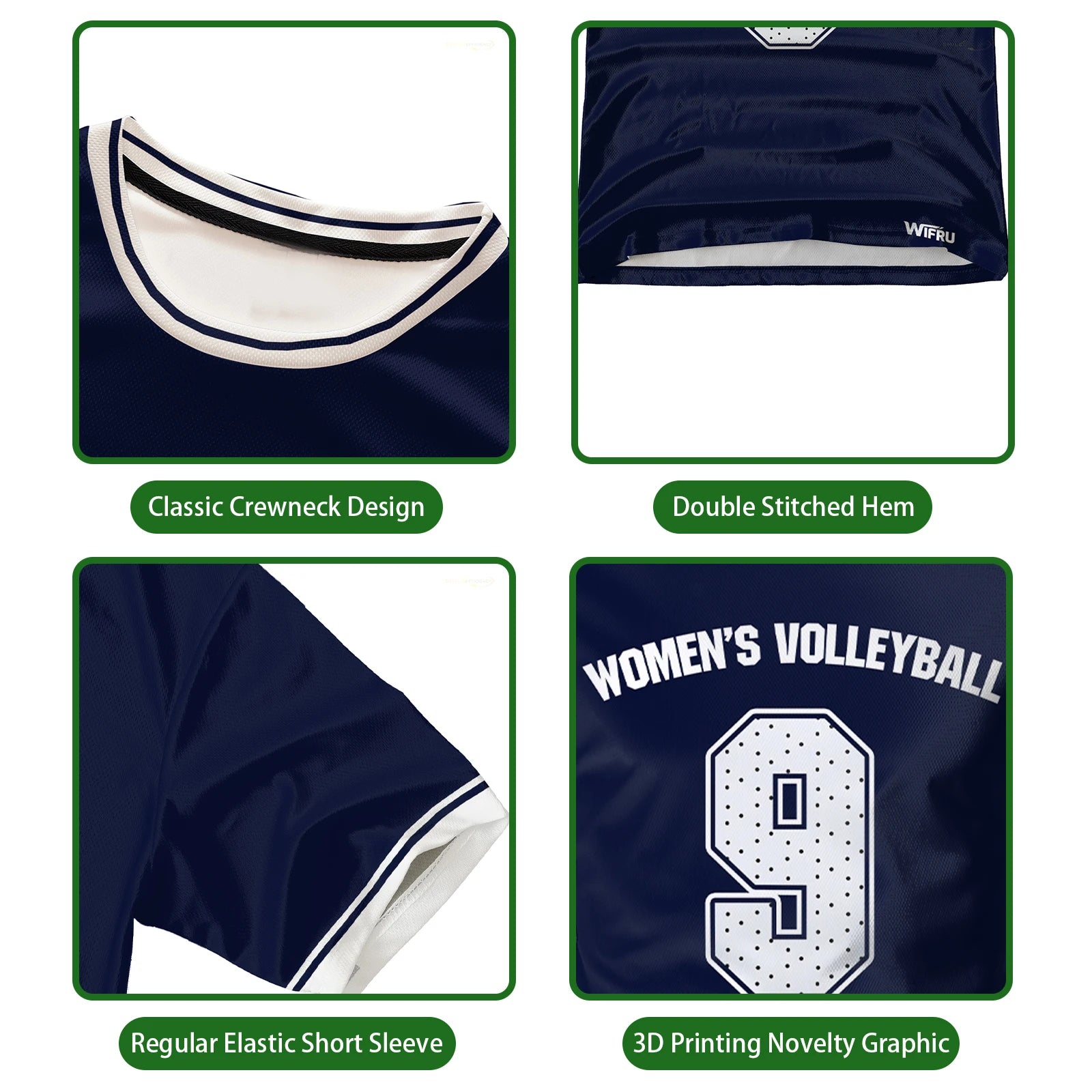 Number Nine Volleyball Short Sleeve Jersey For Sports Outfits