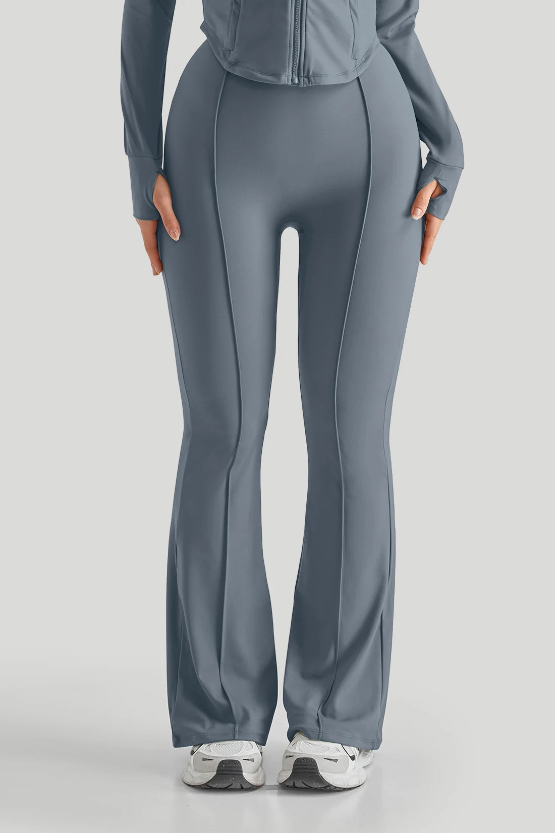 Women's High Waist Nylon Blend Flared Pants for Yoga and Dance Practice