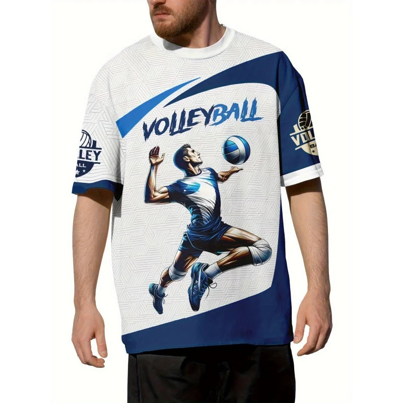 Volleyball Graphic Short Sleeve T-shirt For Sports Outfits