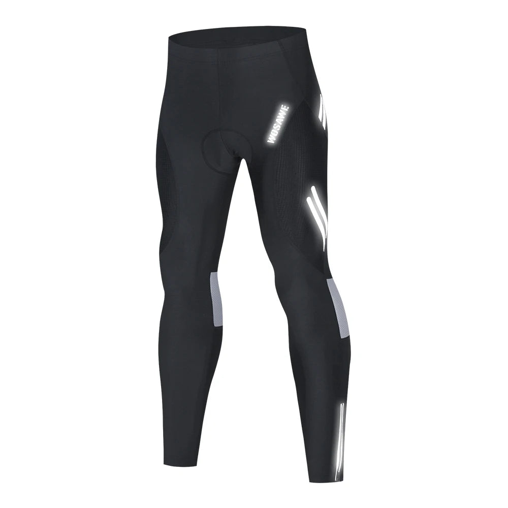 Men's Padded Cycling Leggings with Long Legs and Panelled Construction