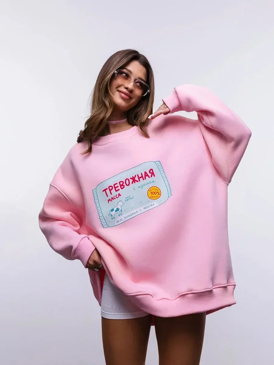 Letter Graphic Long Sleeve Pullover Casual Sweatshirt for Layering