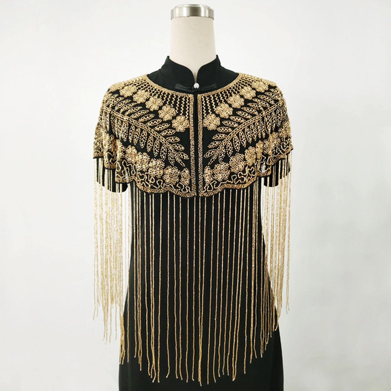 Beaded Long Fringe Cape for Layering over Outfits