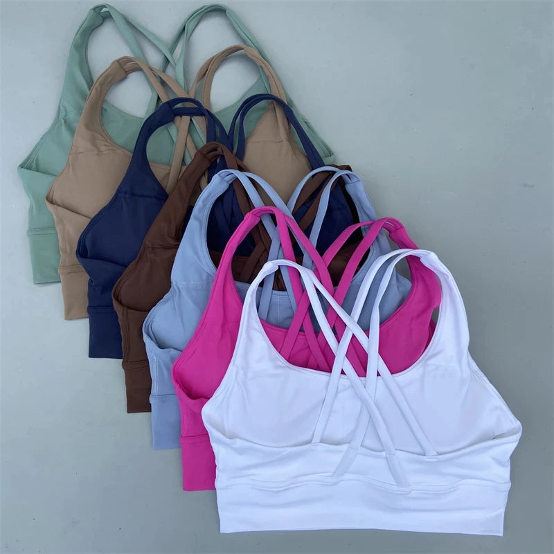 Women's Thin Strap Cross Back Sports Bra