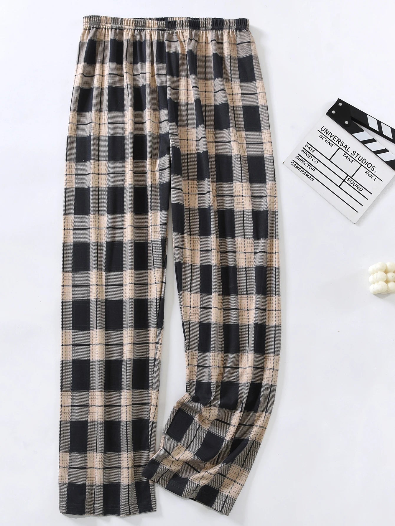 Men's Patterned Elastic Waist Straight Leg Pajama Lounge Pants