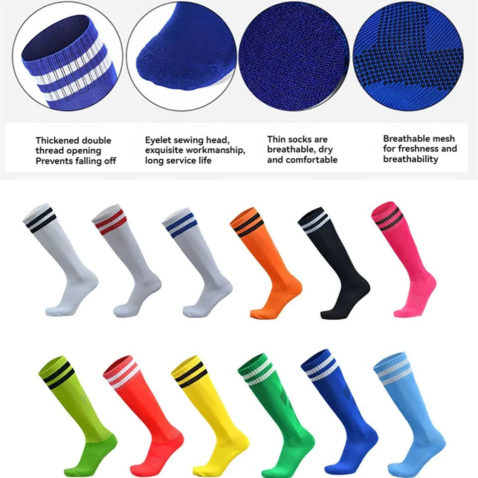 Striped Cuff Football Socks with Adult and Child Size Options