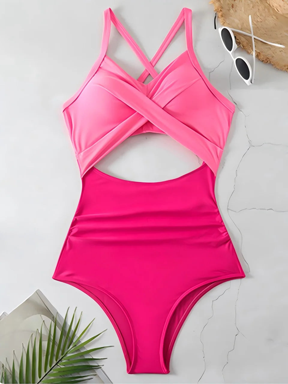 Ruched Solid One-Piece Swimsuit