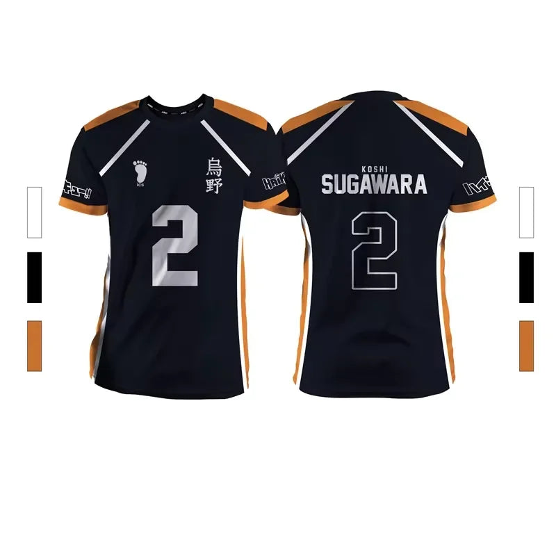 Anime Number Volleyball Short Sleeve T-shirt For Sports Outfits
