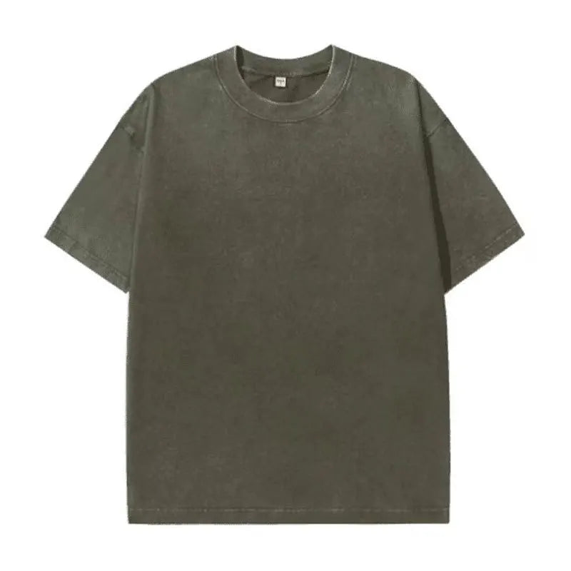 Solid Crew Neck Short Sleeve Loose Casual T Shirt