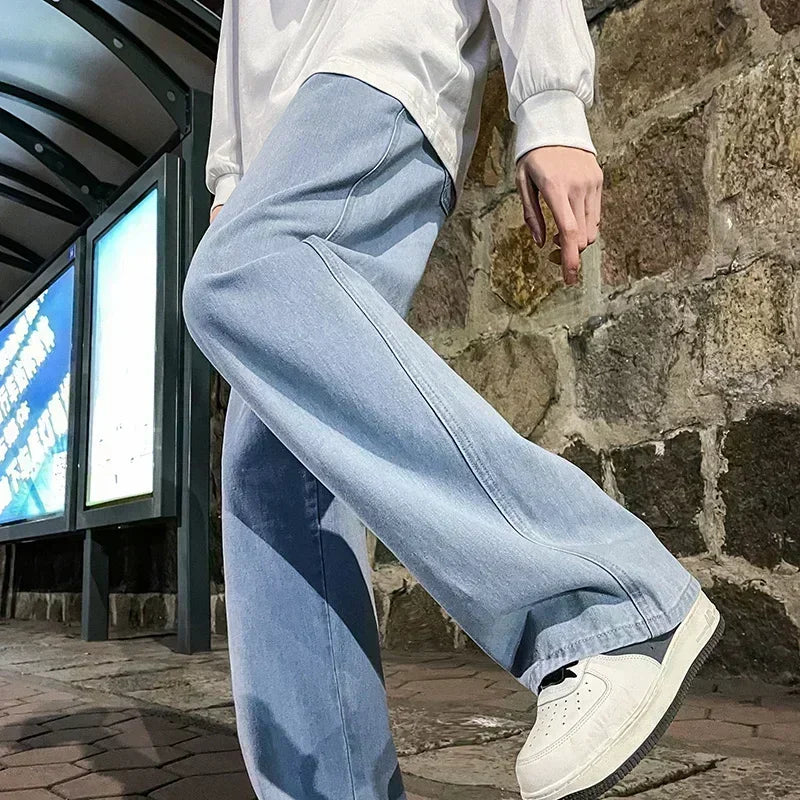 Men's Wide Leg Denim Jeans for Casual Everyday Wear