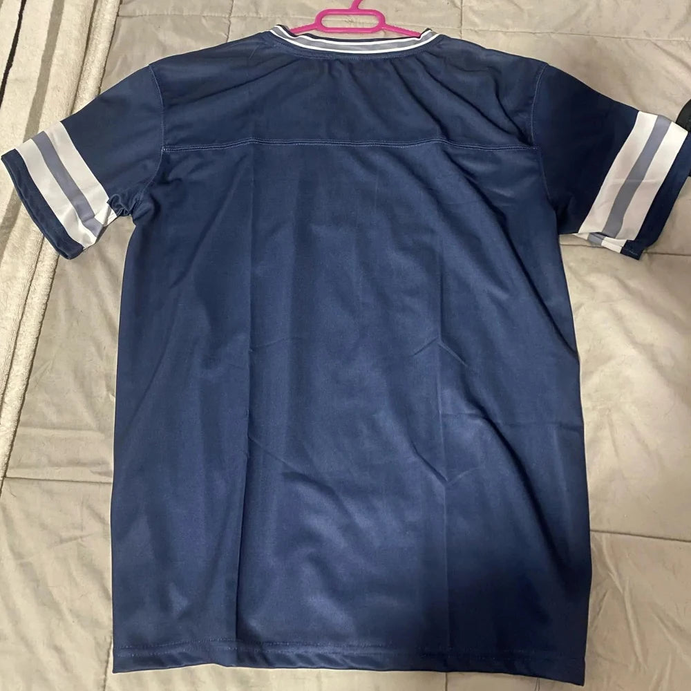 American Football Graphic Short Sleeve Sports Jersey with Number Print