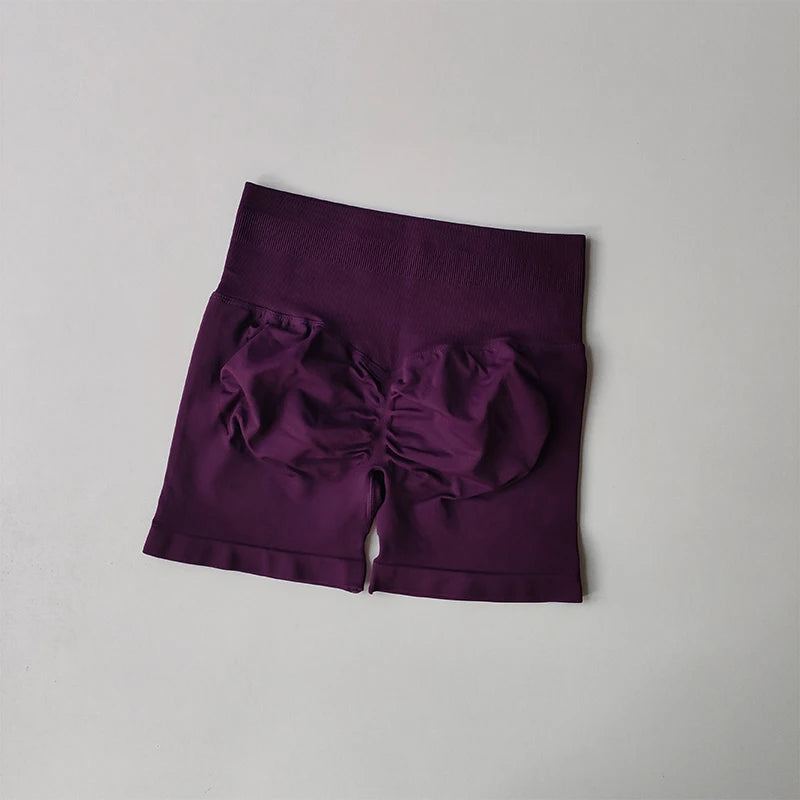 Women's High Waist Scrunch Back Shorts for Yoga and Gym Workouts
