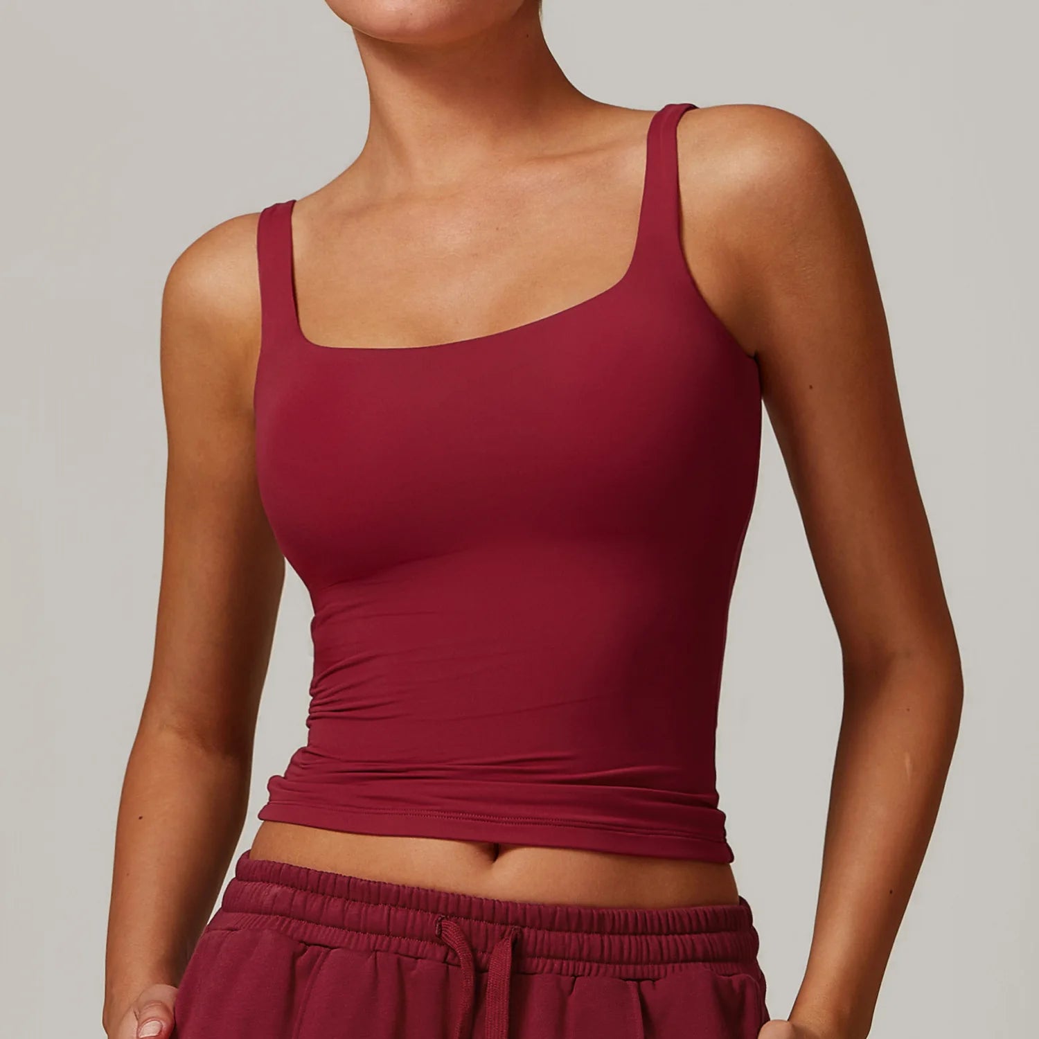 Women's Square Neck Fitted Tank Top
