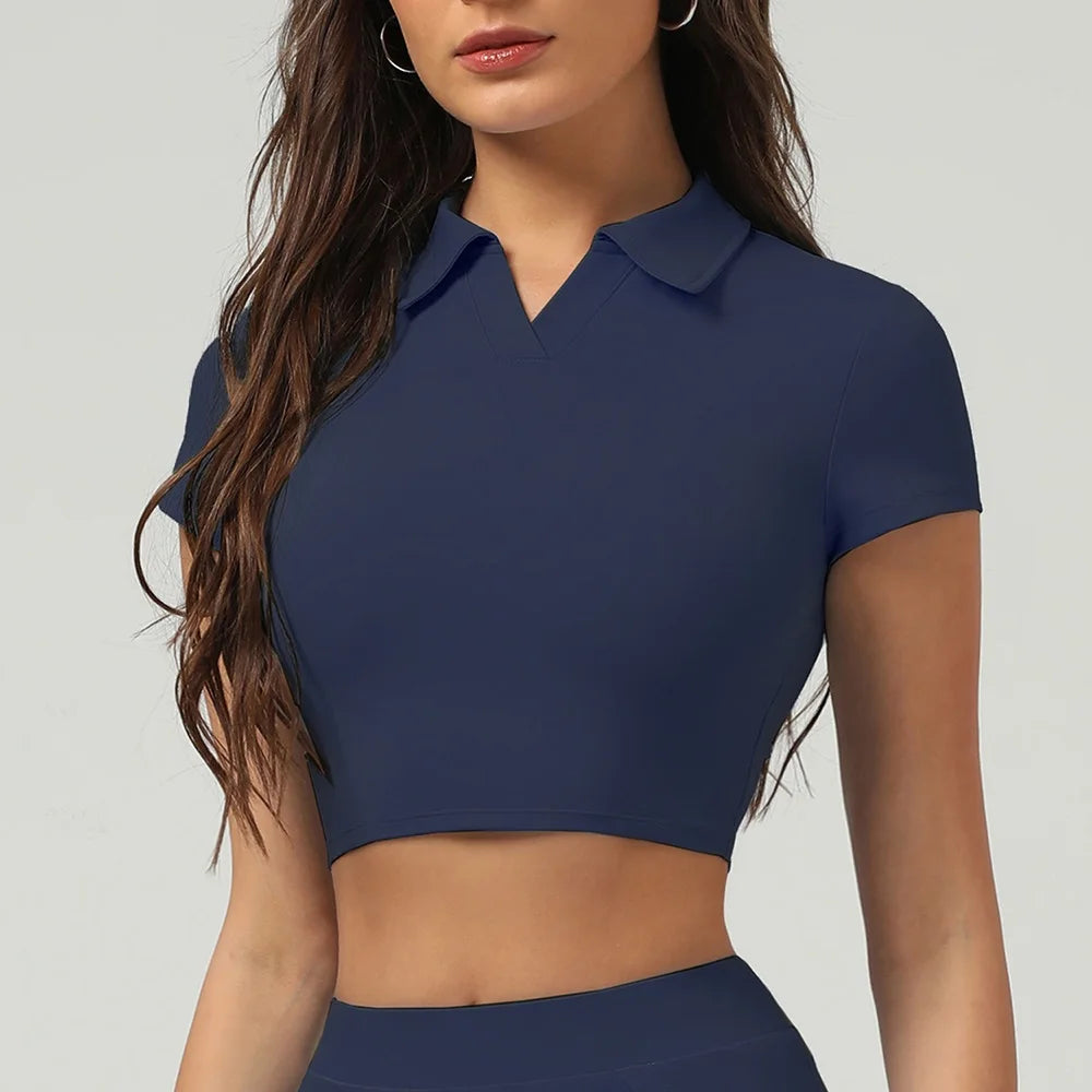 Women's Crop Top and Skort Workout Set